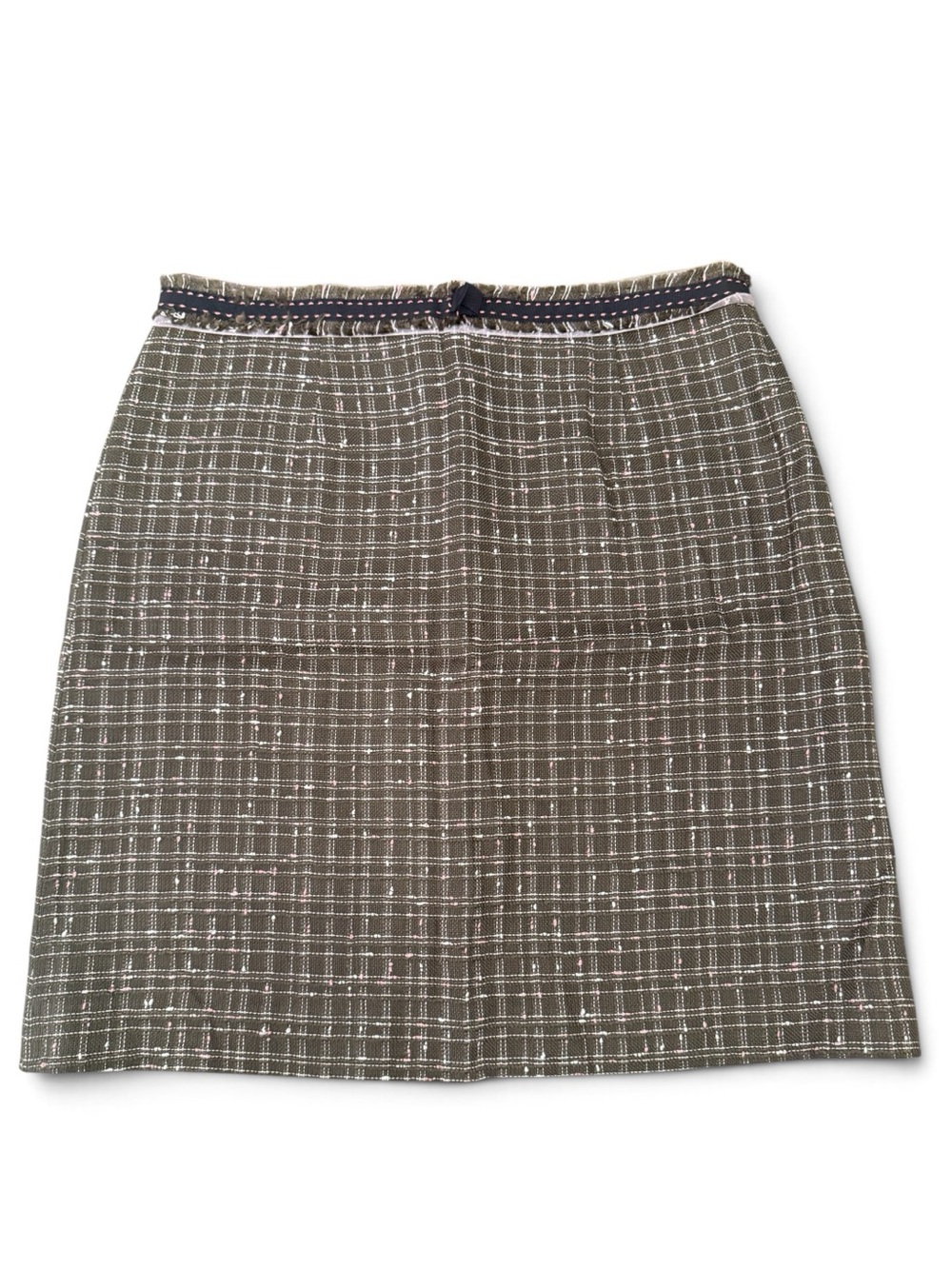 Rebecca Taylor Vintage Brown & Pink Tweed Mini Skirt Women’s Size 8 Lined Zipper